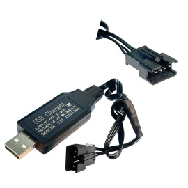 کابل شارژر دوسل 7.4 ولتی سوکت << SM-4PIN>> با محافظ شارژ