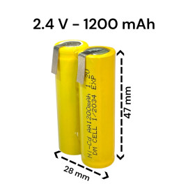 باتری ریش تراش 2.4 ولت 1200mAh قلمی