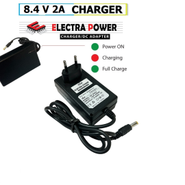 شارژر لیتیوم یون 2 سل 8.4 ولت 2 آمپر برند الکترا پاور