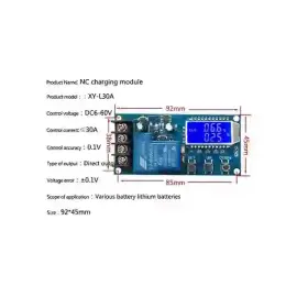 ماژول کنترل شارژ باتری 6 تا 60 ولت به همراه نمایشگر  و کلیدهای کنترلی