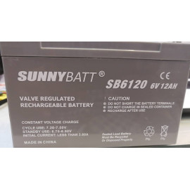باتری یو پی اس 6 ولت 12 آمپر ساعت مارک SUNNY BATT باطری یو پی اس