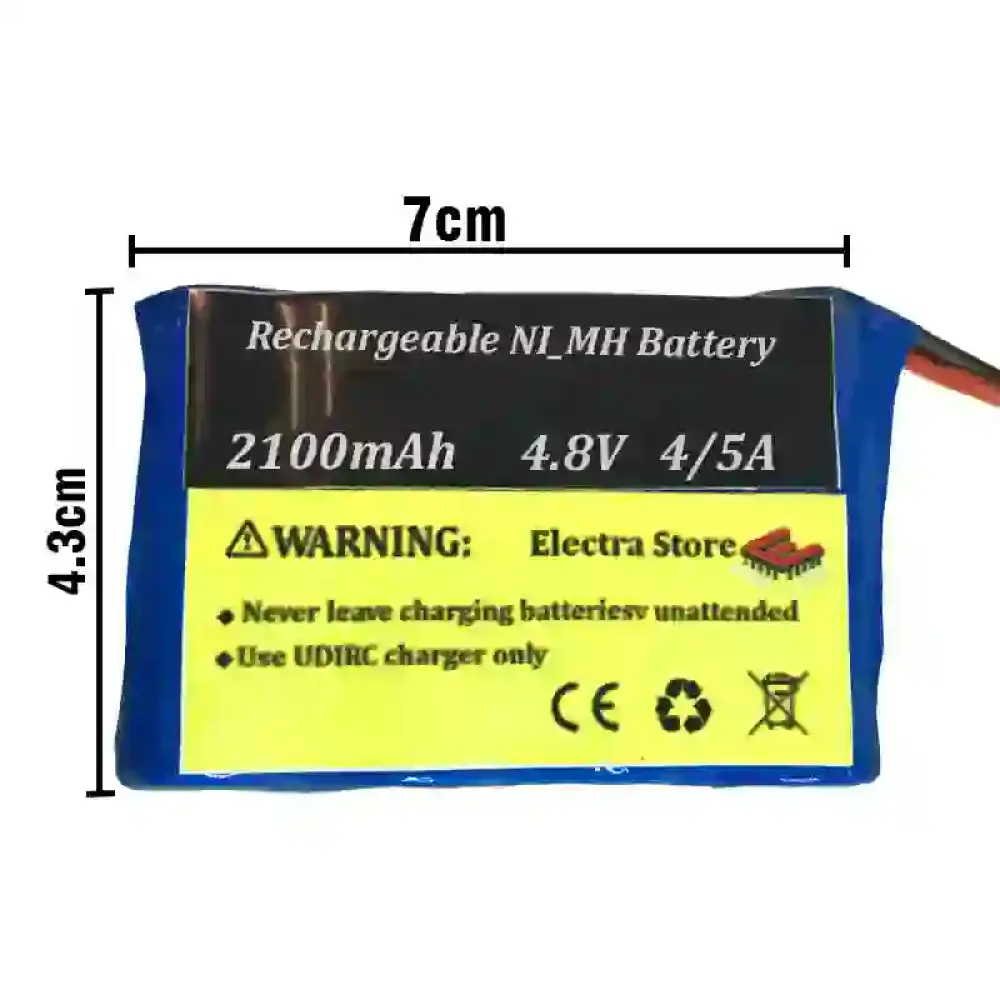 باتری<< نیکل متال >> 4.8 ولت با ظرفیت 2100 میلی آمپر  4/5A