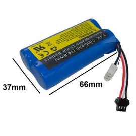 باتری 7.4V 18650 ظرفیت 2000mAh با نرخ تخلیه 15C مخصوص ماشین کنترلی سرعتی و آفرود
