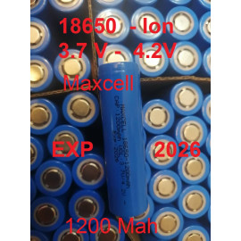 باتری لیتیوم 18650 شارژی 4.2-3.7 ولت  1200 میلی آمپر مکسل
