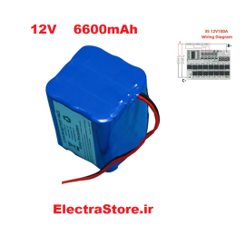 باتری لیتیومی 12v 6600 mAh