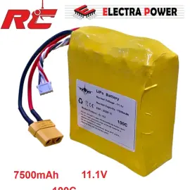 باتری پلیمیر پروازی 11.1V 7500mAh 100C هواپیما