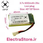 باتری کوادکوپتر 25C 3.7v 600mAhباتری پلیمر پروازی